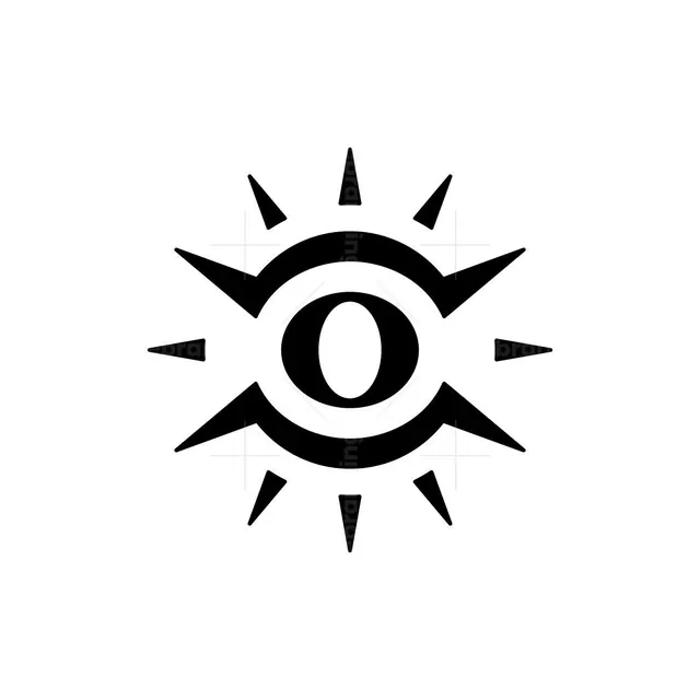 Letter O Eye Logo, minimal, geometric, monochrome