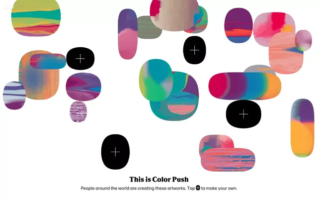 This is Color Push: Gradient-fill collection, abstract, organic, vibrant