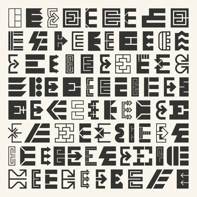 E Logo Collection, minimal, swiss, dark