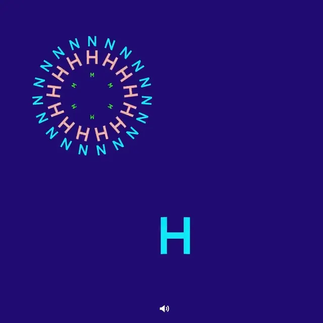 Circular neon H mark and monogram, minimal, geometric, dark