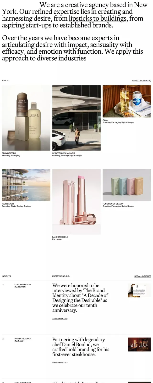 Creative agency brand portfolio editorial, minimal, editorial, light
