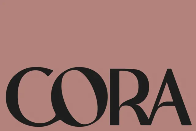 CORA serif display specimen, minimal, luxury, dark