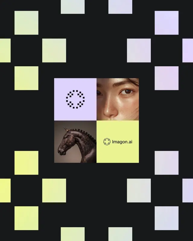 Imagaon.ai modular grid branding, geometric, minimal, dark