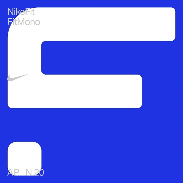 NikeFit blue typography study, minimal, geometric, vibrant