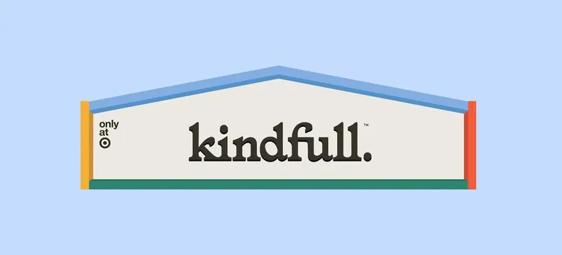 Kindfull flat geometric logo with border frame, flat, geometric, cool