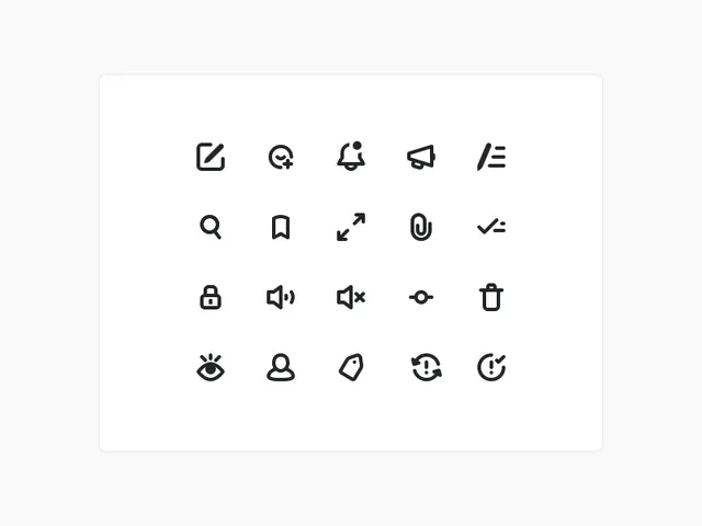 Minimal icon set UI kit, minimal, line-art, dark