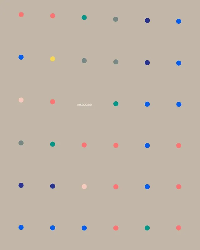 Scattered colorful dots pattern with centered text, minimal, geometric, light