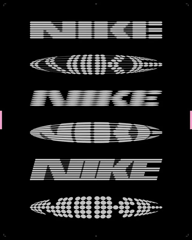 Type system branding with striped geometry, geometric, minimal, dark