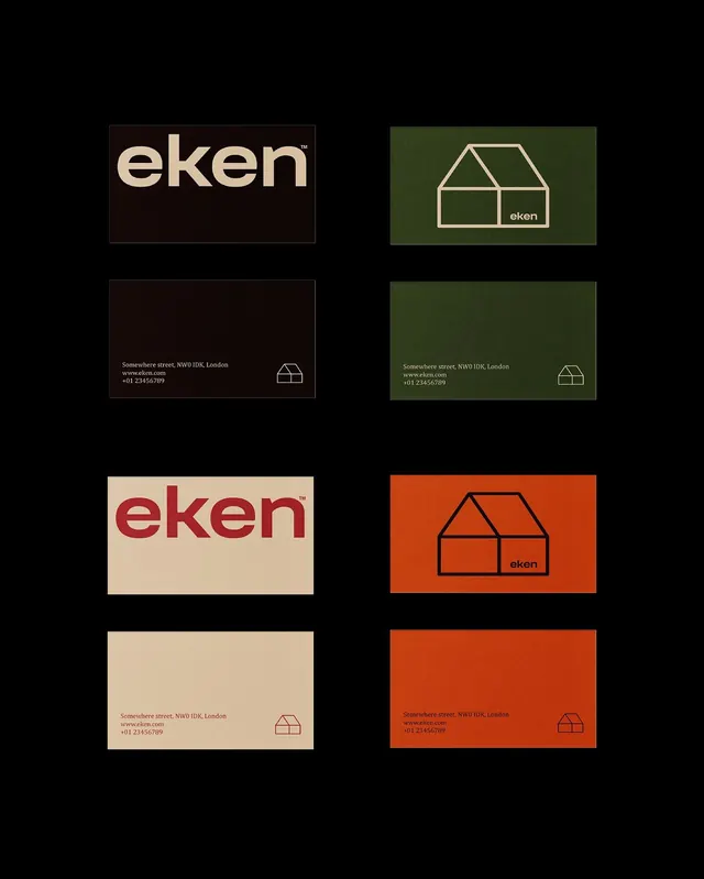 Eken: color-adaptive identity system, minimal, corporate-clean, light
