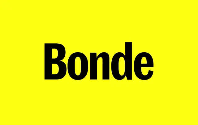 Bonde yellow wordmark poster, minimal, swiss, vibrant