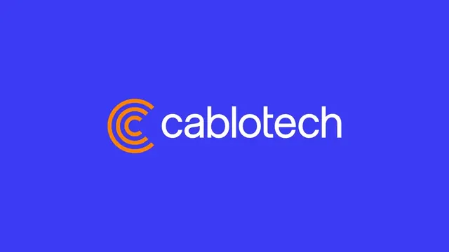 Cablotech logo, geometric, minimal, warm