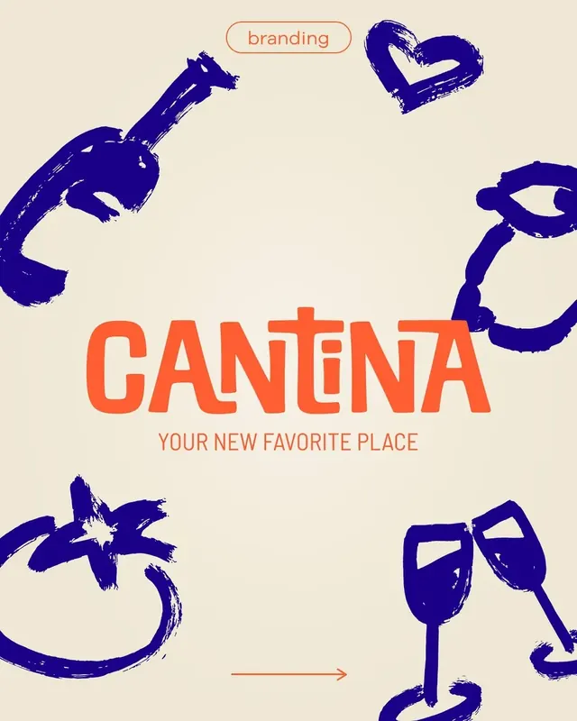 Cantina logo, playful, warm