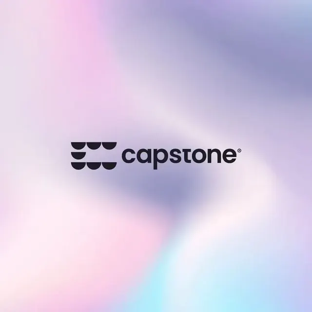 Capstone logo, geometric, minimal, dark