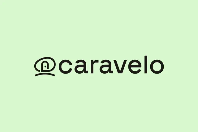 Caravelo logo, geometric, minimal, dark