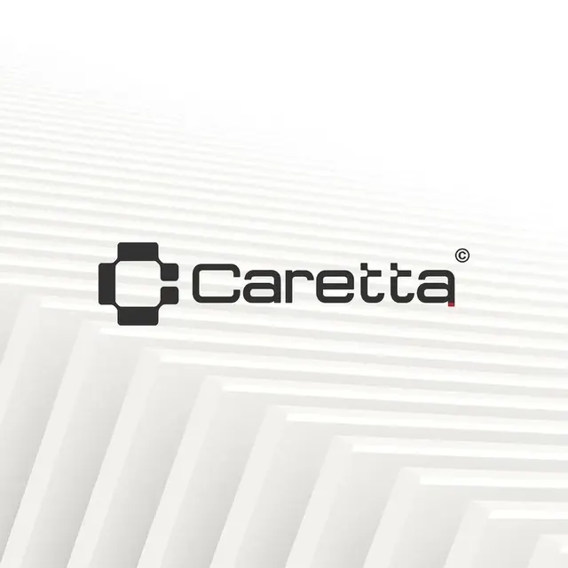 Caretta logo, geometric, minimal, dark