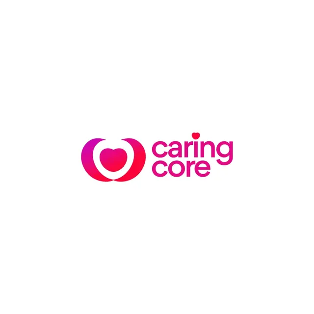 Caring Core logo, geometric, minimal, cool