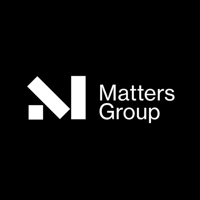 Matters Group abstract geometric logo, minimal, geometric, dark