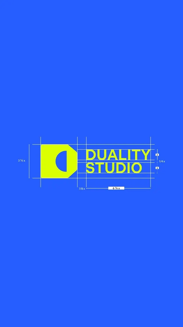 Duality Studio geometric wordmark, geometric, minimal, cool