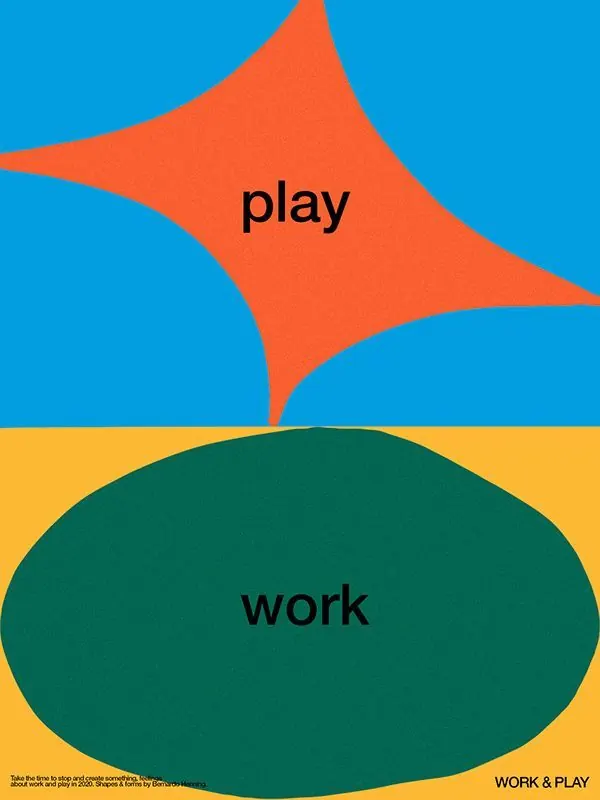 Work-and-play identity with organic shapes, abstract, organic, vibrant