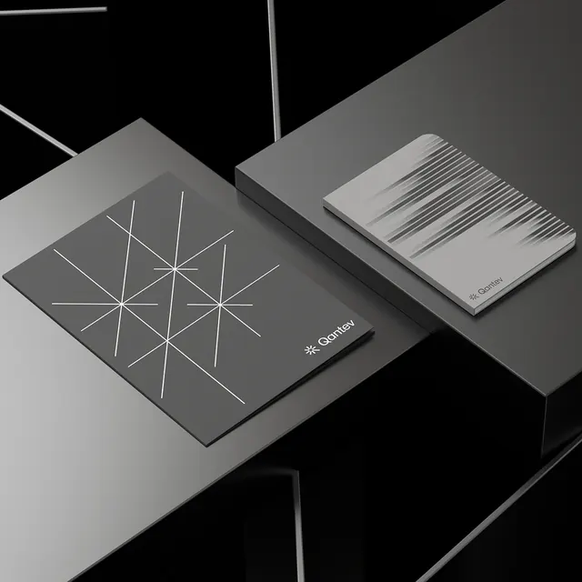 Geometric grid stationery in monochrome, minimal, geometric, dark