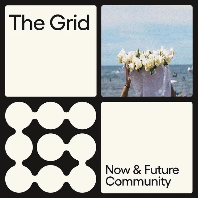 The Grid community brand system, minimal, geometric, light