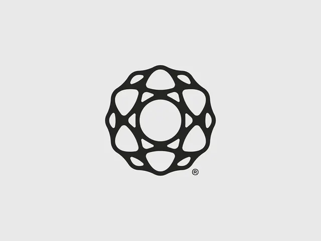 Cellular sphere logo, geometric, abstract, monochrome