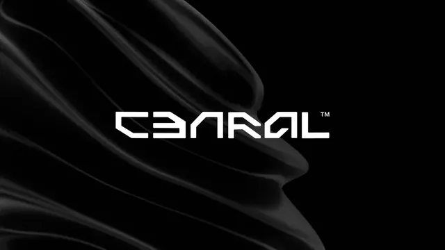 Central logo, geometric, minimal, light