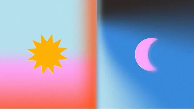 Sun-moon gradient illustration, minimal, abstract, warm