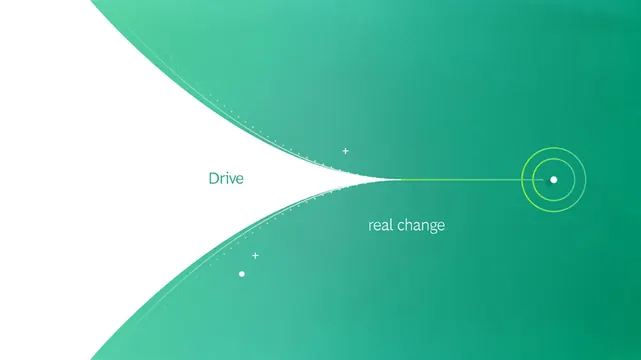 Drive real change flowing mark, abstract, gradient-heavy, cool