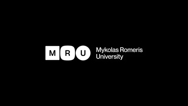 Mykolas Romeris University monogram, minimal, monochrome, dark
