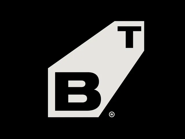 B+T monogram tag logo, minimal, geometric, dark