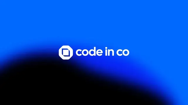 Code in CO logo, minimal, geometric, light