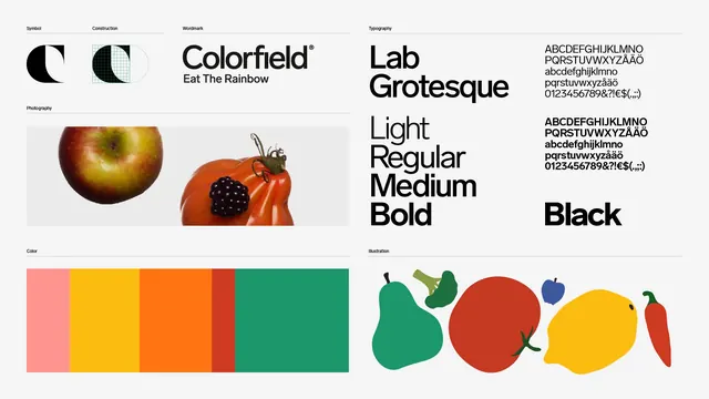 Colorfield identity overview board, swiss, minimal, light