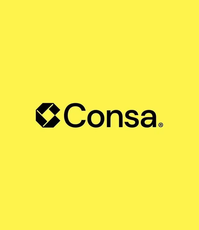 Consa logo, geometric, minimal, dark