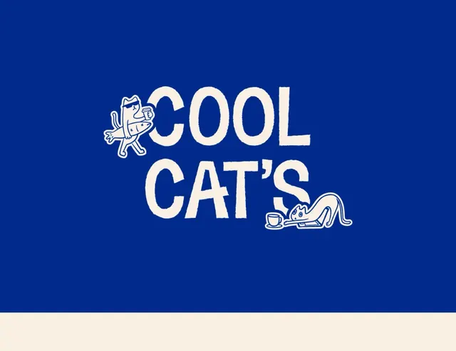 Cool Cat's logo, playful, light