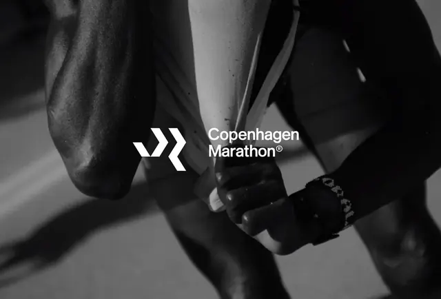 Copenhagen Marathon logo, geometric, minimal, light