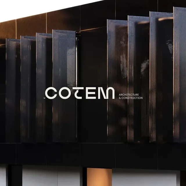 Cotem logo, geometric, minimal, light