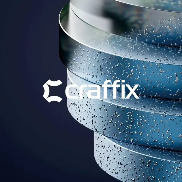Craffix logo, geometric, minimal, light