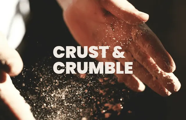 Crust & Crumble logo, minimal, light