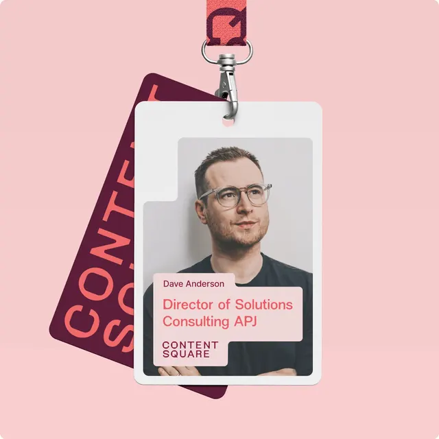 Lanyard badge identity for consulting firm, corporate-clean, minimal, light