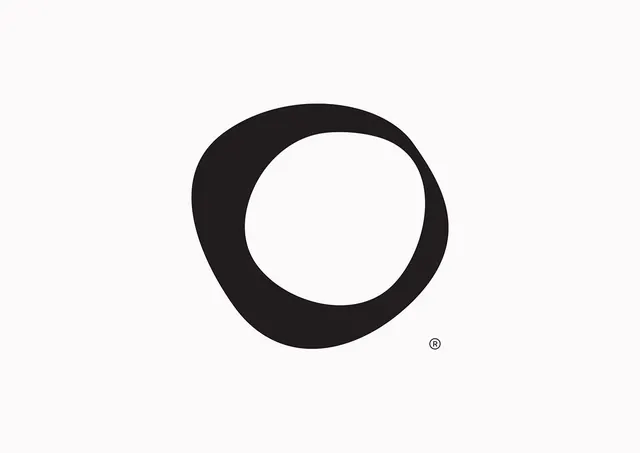 Incomplete circular ring logo, minimal, geometric, dark