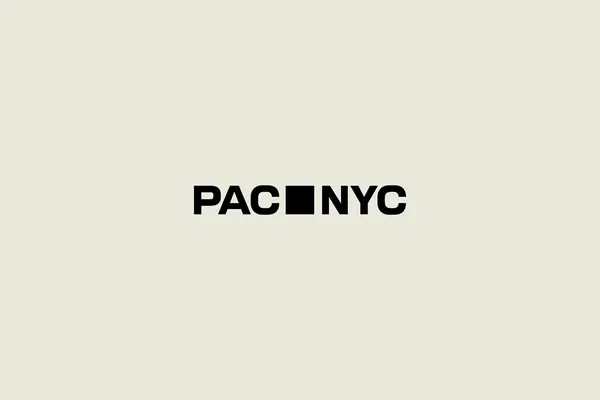 PAC NYC geometric wordmark, minimal, geometric, dark