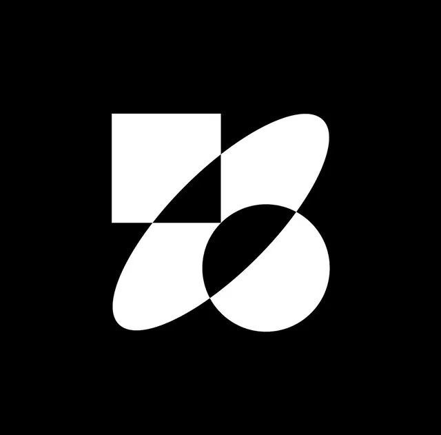 Interlocking geometric monochrome logo, minimal, geometric, dark