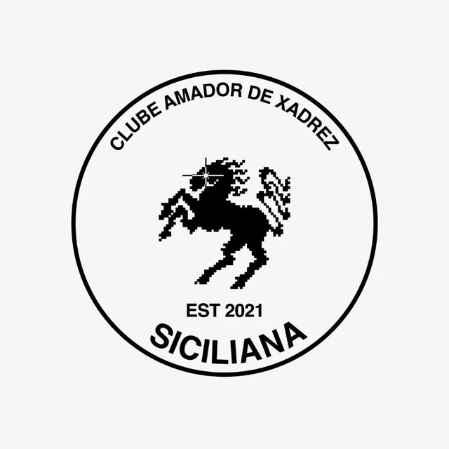 Sicilian horse club seal, minimal, monochrome, dark