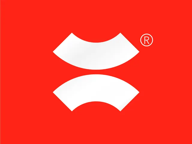 Red and white lips mark, minimal, geometric, warm