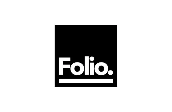 Folio logotype with baseline, minimal, monochrome, dark