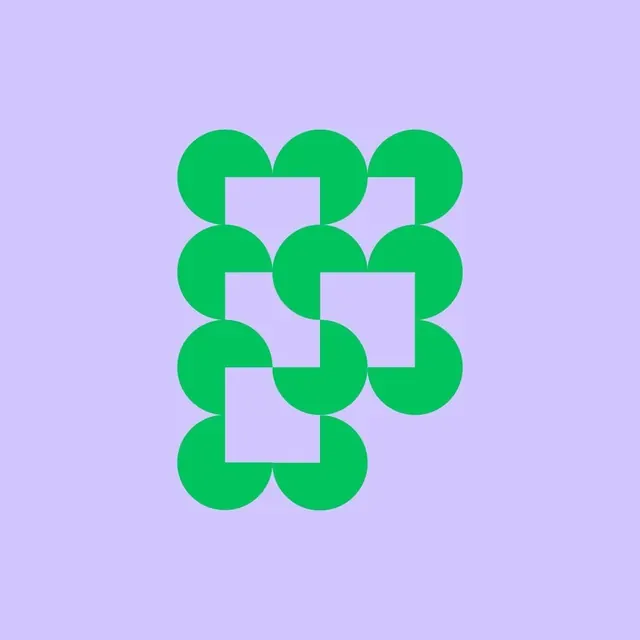 Emerald and lavender modular circle-square pattern, geometric, abstract, light