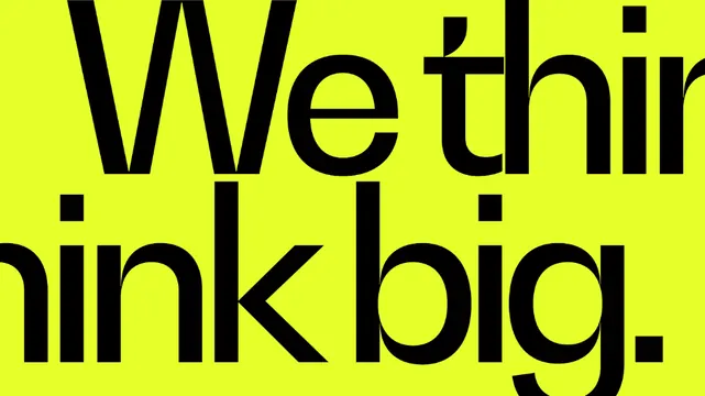 Wethin ink bold type on neon yellow, minimal, geometric, dark