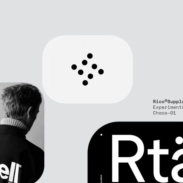 Minimal monochrome identity system, minimal, geometric, light
