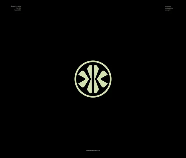 Circular lime-and-black badge logo, minimal, geometric, dark